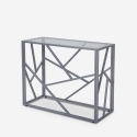 Modern design sidetable 100x40x78 cm met glazen blad Kevin Voorraad