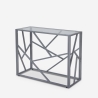 Modern design sidetable 100x40x78 cm met glazen blad Kevin Voorraad