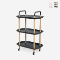 Moderne serveerwagen met wielen en 3 planken in wit of zwart Wala Plus Aanbieding