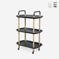 Moderne serveerwagen met wielen en 3 planken in wit of zwart Wala Plus Aanbieding