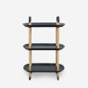 Moderne serveerwagen met wielen en 3 planken in wit of zwart Wala Plus Aanbod