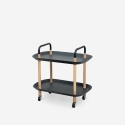 Moderne serveerwagen met wielen en 2 planken in wit of zwart Wala Korting