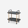 Moderne serveerwagen met wielen en 2 planken in wit of zwart Wala Korting