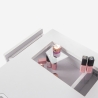 Witte manicuretafel met afzuiging, 3 lades en gouden poten Skait Keuze