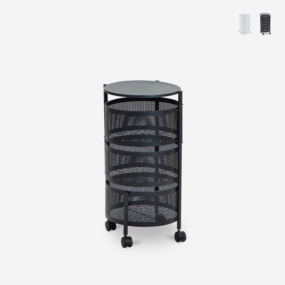 Moderne keuken fruitmand kar met 3 draaibare manden Rodin M Aanbieding