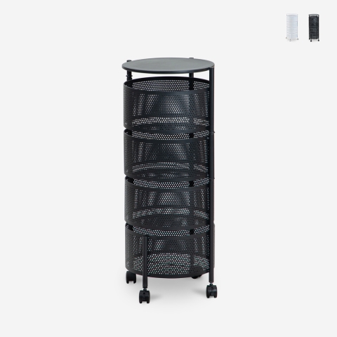 Moderne keuken fruitmand kar met 4 draaibare manden Rodin L Aanbieding