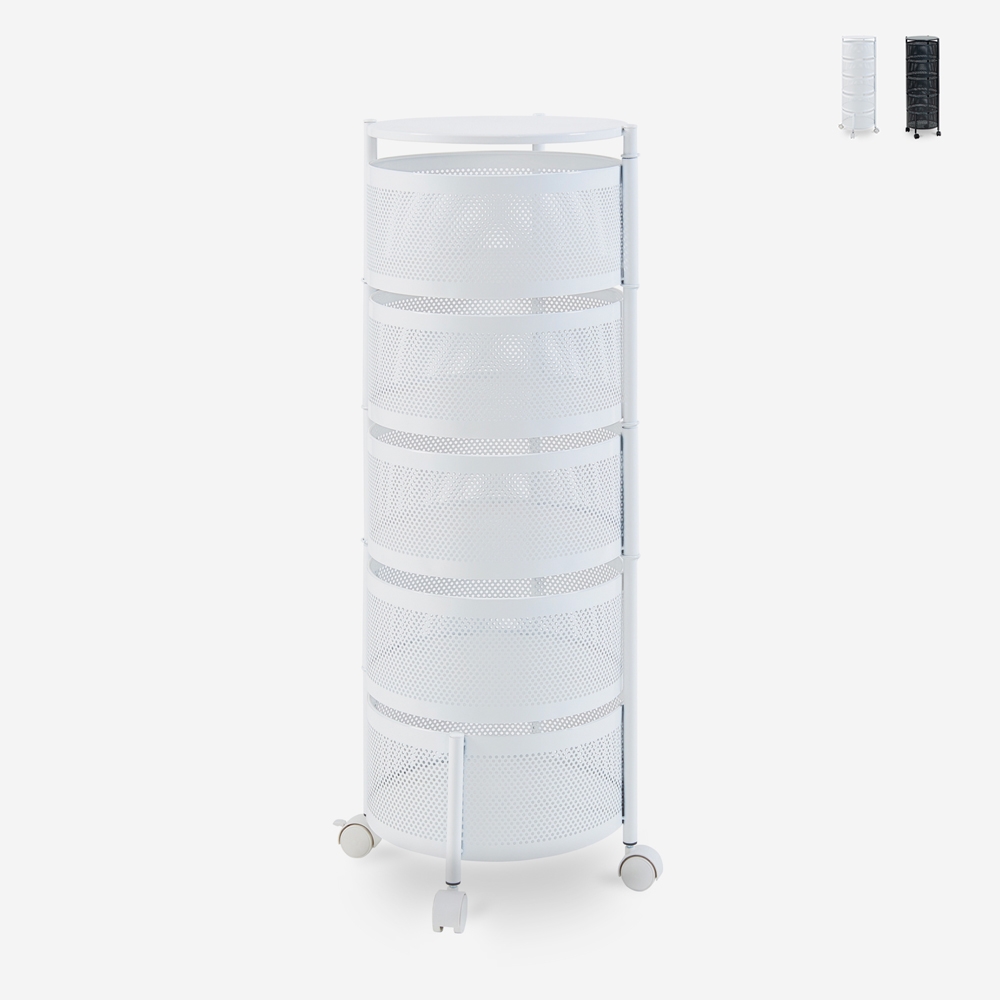 Moderne keuken fruitmand kar met 5 draaibare manden Rodin XL Kortingen Moderne keuken fruitmand kar met 5 draaibare manden Rodin XL Kortingen