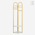 Ruimtebesparende hoekkapstok met glanzende opbergplanken Shiney Aanbieding