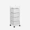 Moderne keukenwagen voor fruit met wielen en 4 draaibare manden Avet Catalogus