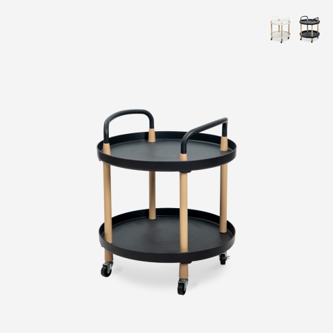 Ronde Scandinavisch design serveerwagen met wielen Biky Aanbieding