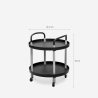 Ronde Scandinavisch design serveerwagen met wielen Biky Voorraad