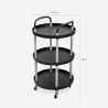 Ronde serveerwagen in Scandinavisch design met wielen Biky Plus Voorraad