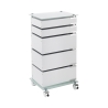 Moderne kantoorladekast met wielen, 5 lades en glazen plank Easy 5/C Aanbieding