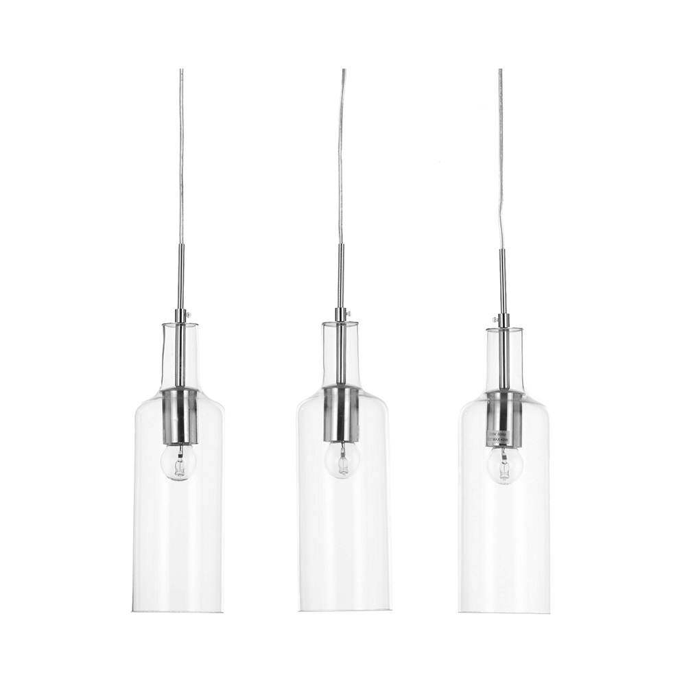 Moderne hanglamp met 3 heldere lampen h110 cm Tin Aanbieding Moderne hanglamp met 3 heldere lampen h110 cm Tin Aanbieding
