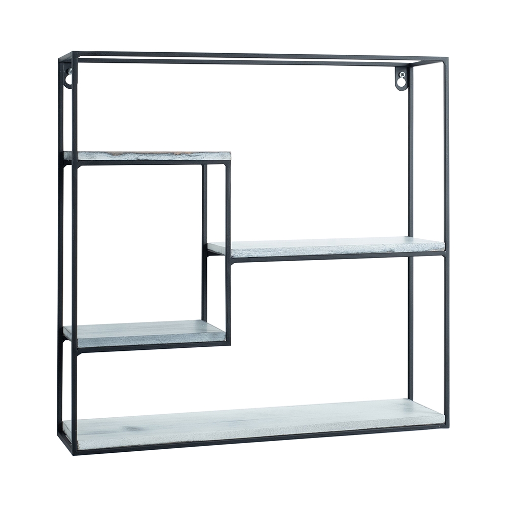 Vierkante metalen wandplank 40x40 met 4 planken Vanity 2 Aanbieding Vierkante metalen wandplank 40x40 met 4 planken Vanity 2 Aanbieding