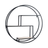 Ronde wandplank Ø60cm van metaal en eiken met 3 schappen Vanity Aanbieding