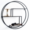 Ronde wandplank Ø60cm van metaal en eiken met 3 schappen Vanity Verkoop