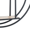 Ronde wandplank Ø60cm van metaal en eiken met 3 schappen Vanity Aanbod