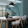 Boogvloerlamp van zwart metaal met marmeren voet h205 cm Stelo Verkoop