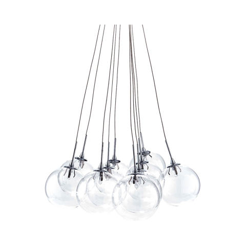 Moderne hanglamp met 10 lampen en transparante bollen Bubbles Aanbieding