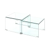Set van 2 salontafels in transparant glas met gebogen design San Aanbieding