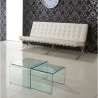 Set van 2 salontafels in transparant glas met gebogen design San Verkoop