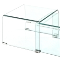 Set van 2 salontafels in transparant glas met gebogen design San Aanbod
