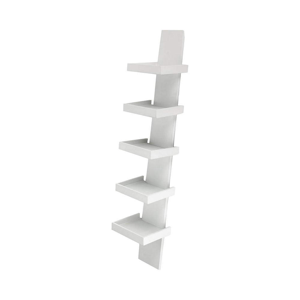 Moderne design wandplank met 5 schappen h155cm Erie White