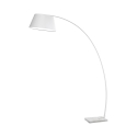 Witte metalen gebogen vloerlamp met marmeren voet h160 cm Moines Aanbieding