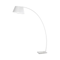 Witte metalen gebogen vloerlamp met marmeren voet h160 cm Moines Aanbieding