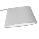 Witte metalen gebogen vloerlamp met marmeren voet h160 cm Moines Aanbod