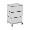 Moderne kantoor ladekast op wielen met 3 lades en glazen plank Wichita Aanbieding