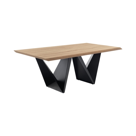 Eettafel 200x100cm modern met geometrische basis, geschikt voor 8 personen Dabliu Aanbieding