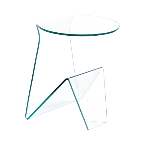 Moderne design salontafel en nachtkastje van gebogen glas Light Aanbieding