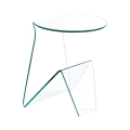 Moderne design salontafel en nachtkastje van gebogen glas Light Aanbieding