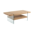 Salontafel van glas en hout met eiken afwerking 120x60cm Amarillo Aanbieding