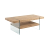 Salontafel van glas en hout met eiken afwerking 120x60cm Amarillo Aanbieding