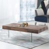 Moderne houten salontafel met glazen poten 110x60cm Manhattan Verkoop