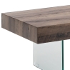 Moderne houten salontafel met glazen poten 110x60cm Manhattan Korting