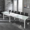 Uitschuifbare glazen tafel 120-350x83cm voor eetkamer keuken Far Verkoop