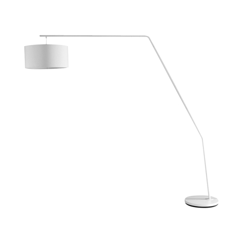 Witte boogvloerlamp van metaal h175 cm Norman Aanbieding