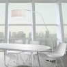 Witte boogvloerlamp van metaal h175 cm Norman Aanbod