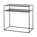 Moderne haltafel 80x40 cm met 2 legplanken in antraciet metaal Omaha Aanbieding