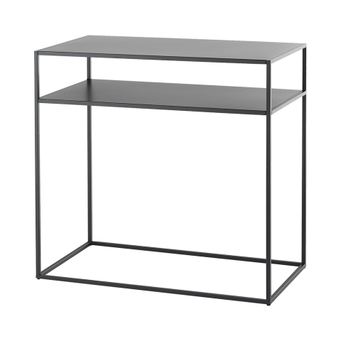 Moderne haltafel 80x40 cm met 2 legplanken in antraciet metaal Omaha Aanbieding
