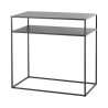 Moderne haltafel 80x40 cm met 2 legplanken in antraciet metaal Omaha Aanbieding