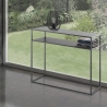 Moderne haltafel 80x40 cm met 2 legplanken in antraciet metaal Omaha Verkoop