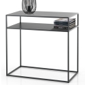 Moderne haltafel 80x40 cm met 2 legplanken in antraciet metaal Omaha Aanbod
