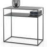 Moderne haltafel 80x40 cm met 2 legplanken in antraciet metaal Omaha Aanbod