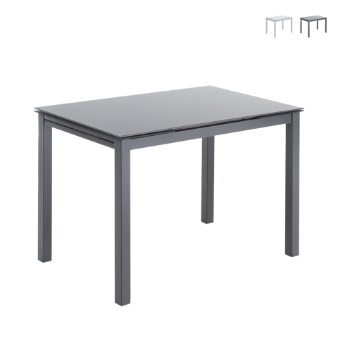 Uitschuifbare eettafel met glazen blad 110-170x76cm Cleve Aanbieding