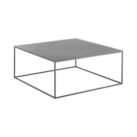 Salontafel van antracietgrijs metaal 80x80cm Omaha bis Aanbieding